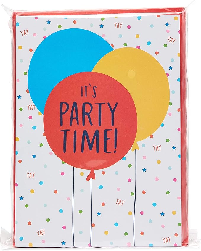 American Greetings Party Invitations and Envelopes Perfect for any Birthday or Special Occasion, Multi Color Balloons (25-Count)