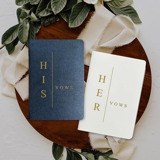 WeddingGiftsWedding Vow Books His and Hers, Wedding Vow Books with Soft Touch Gold Foil Engraving, Wedding Essentials, Wedding Accessories