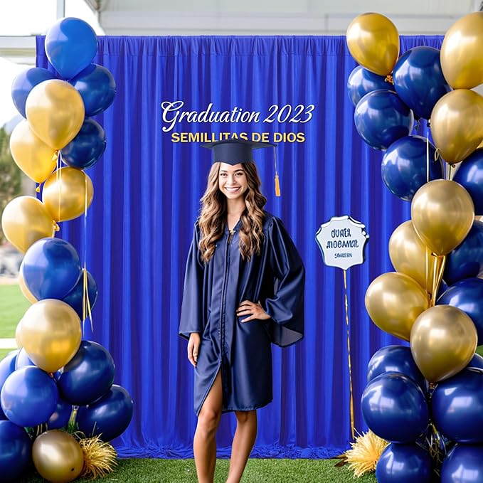 24x10FT Black Backdrop Curtains for Wedding Parties, Wrinkle Free Polyester Photography Backdrop Drapes for Wedding Baby Shower Birthday Parties Stage Background Stand Decorations 4x10ft,6 Panels