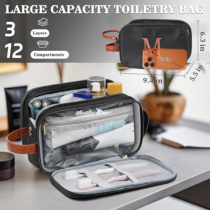 YOOLIFE Travel Toiletry Bag - Birthday Gifts for Women Pink Makeup Bag Dopp Kit Travel Essentials for Women, Mom Sister Friend Birthday Gifts for Teens Cosmetic Bags Letter B Pink
