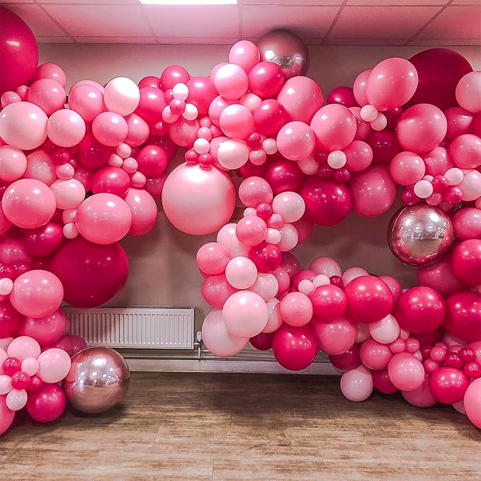 Togvu Hot Pink and Baby Pink Balloons, 60 Packs 12 Inch Premium Pink Latex Balloon with Confetti Balloon for Valentine's Day, Birthday, Baby Shower, Wedding, Princess Theme Party Decoration