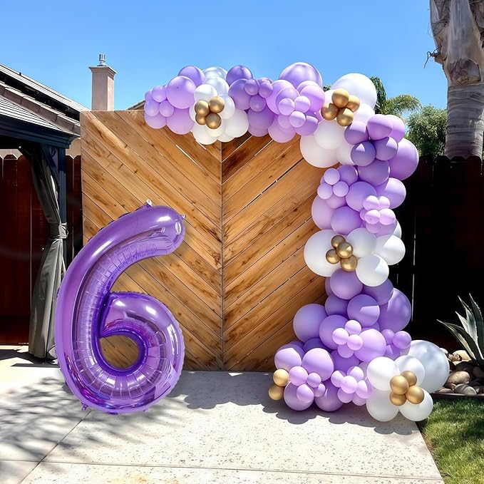 Purple 9 Balloon Number,40 Inch Number 9 Balloon Big Purple 9 Foil Mylar Helium Balloon for Birthday Party Decorations