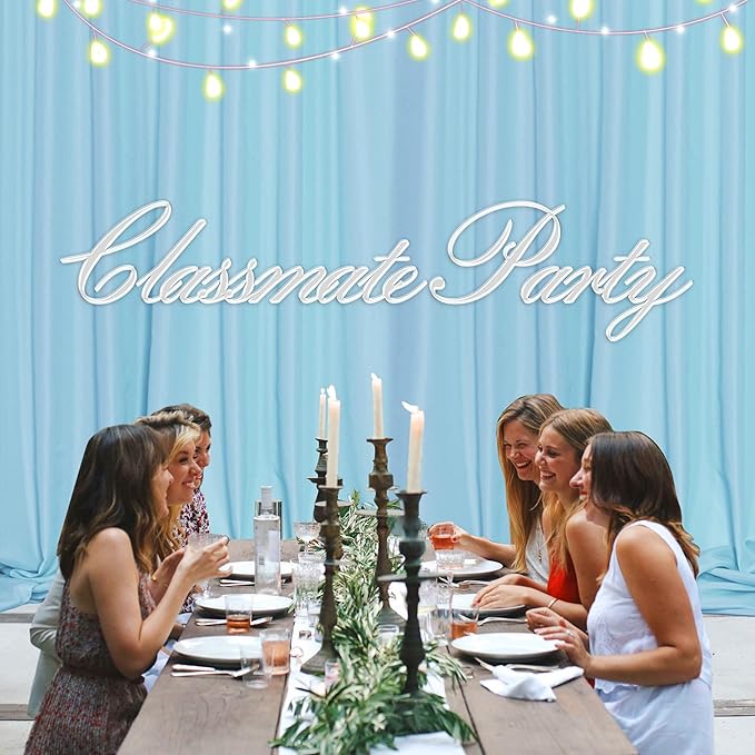 MEETSKY 10x 8 Baby Blue Backdrop Curtain for Baby Shower Parties Rod Pocket Light Blue Curtains Backdrop Drapes Fabric Decoration for Birthday Party Photography 5ft x 10ft,2 Panels