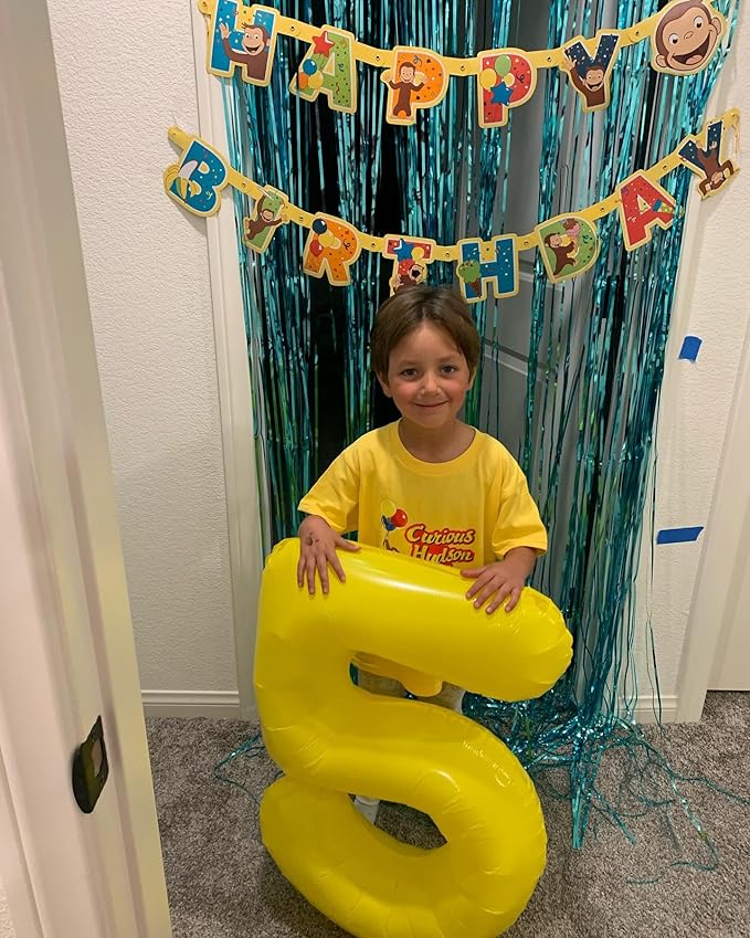Yellow Number 7 Balloon 40 Inch, 7 Balloon Number, 7th Birthday Decorations, Yellow Party Supplies for Boys Girls