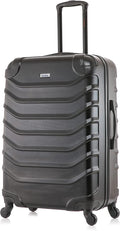 InUSA ENDURANCE Luggage with Spinner Wheels | Durable Lightweight Hardside Suitcase, Spacious Travel Bag with Handle and Trolley | 24-Inch Medium Checked Luggage | Black
