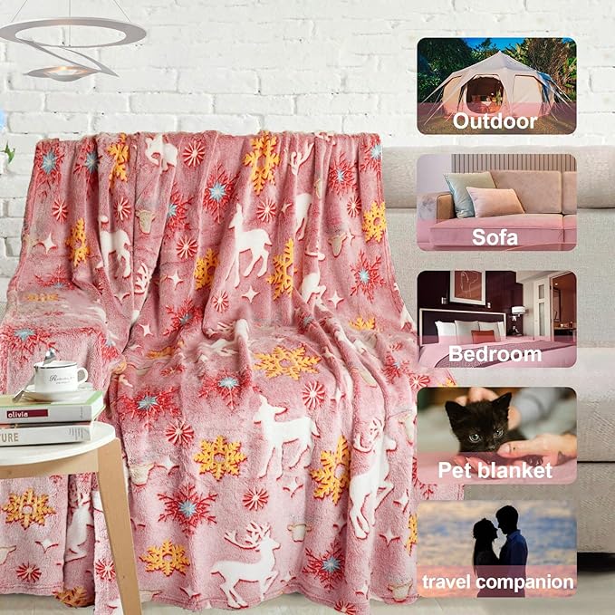 The Christmas Blankets and Throws Clearance, Red Christmas Throw Blanket for Couch, Soft Christmas Blanket for Kids/Girls/Boys/Women, for Kids/Girls/Boys/Women Birthday Gifts 50"x60"