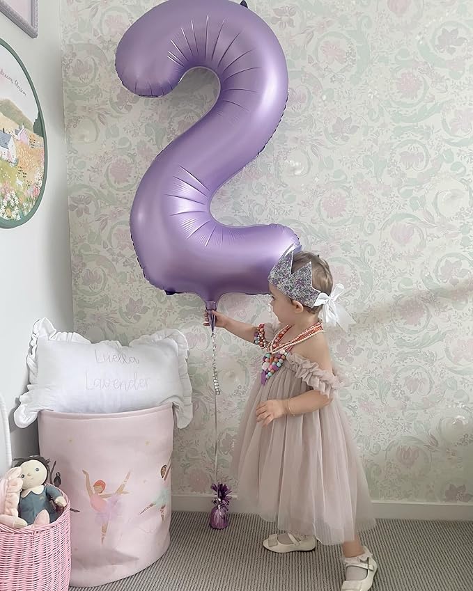 Lilac Number 6 Balloon 40 Inch, Lavender 6 Balloon Number, 6th Birthday Decorations, Lilac Mauve Party Supplies for Boys Girls
