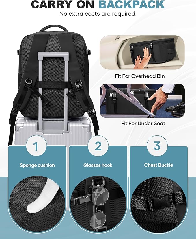 coofay Large Vacuum Backpack Travel with Pump Vacpack Travel Backpack with Vacuum System Compression Backpacks for Travel Easy Vac Pack Carry on Luggage
