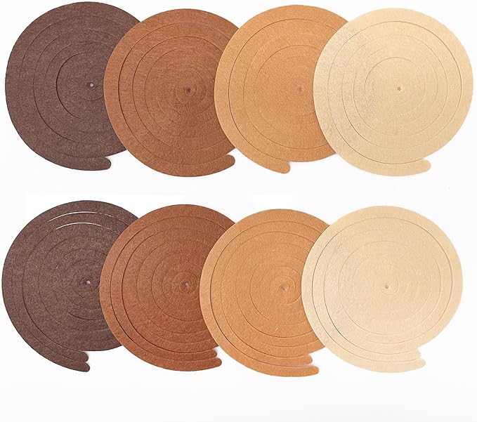 36 Pcs Brown Hanging Swirl Decorations Ombre Cream Tan Brown Felt Swirl Streamer Spiral Ceiling Garland for Boho Neutral Safari Woodland Rustic Cowboy Western Teddy Bear Birthday Baby Shower Wedding