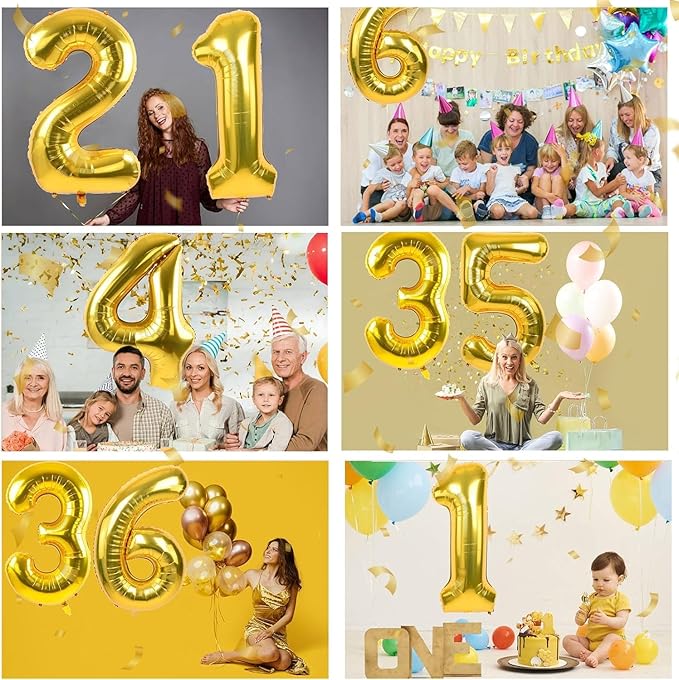 40 inch Gold Number Balloon Giant Foil Helium Balloons Gold Number 9 Balloon for 9th Birthday Party Anniversary Decorations Supplies