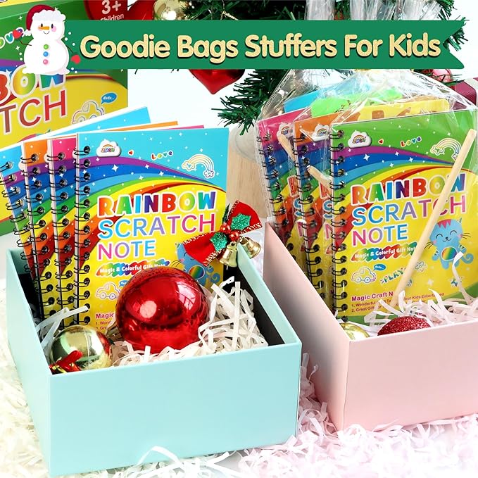ZMLM 36 Pack Scratch Art Party Favors: Birthday Party Favors for Kids 4-8, Bulk Rainbow Scratch Notebook Paper Pads, Goodie Bags Stuffers Girls Boys Classroom Gifts Crafts Toys Easter Basket Stuffers