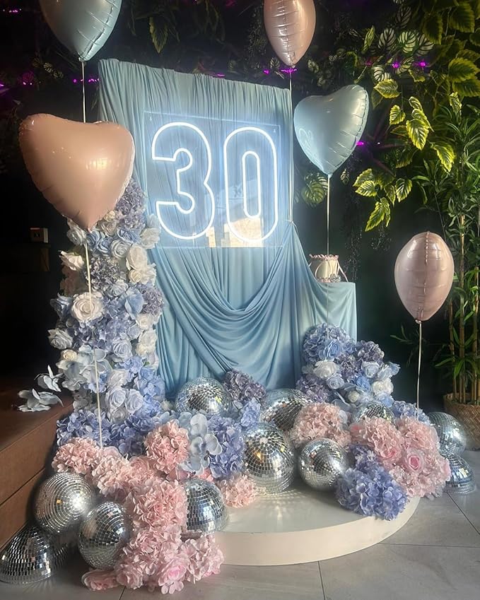 Pink Blue Heart Balloons,12Pcs Baby Pink Heart Shaped Foil Balloons,18Inch Pastel Blue Helium Balloon for Baby Shower Birthday Anniversary Wedding Party Decorations