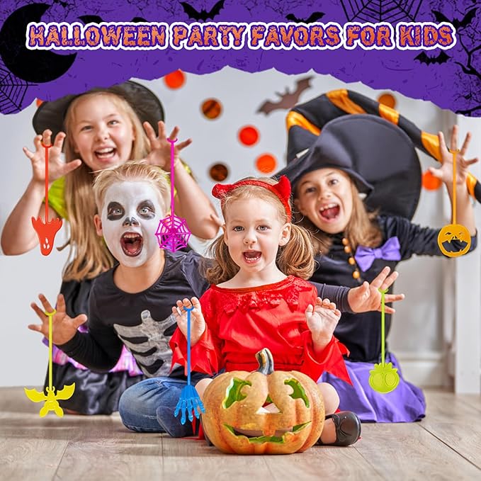 Halloween Sticky Hands Bulk 42PCS Halloween Party Favors for Kids Stretchy Sticky Hand Toy Halloween Goodie Bag Stuffers Fillers Trick or Treat Halloween Party Supplies Toys Classroom Prizes for Kids