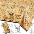 Irenare 1 Piece Pirate Tablecloth for Party Decor - 54 x 108 Inches Pirate Treasure Map Tablecover Plastic Island Treasure Table Covers Navigation Supplies for Birthday Party Decoration