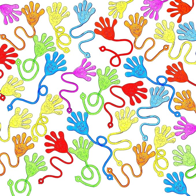 JOYIN 240Pcs Glitter Sticky Hands Party Favors, Easter Egg Fillers Party Favors Set for Kids, Holiday Traditions, Classroom Treasure Box Carnival Prizes Bulk Pinata Stuff Mini Toys, goodie bags