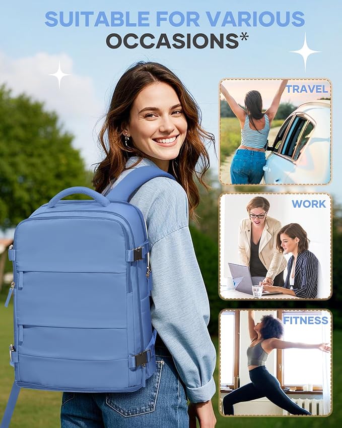 Travel Backpack for Women Airline Approved Carry on Backpack for Airplanes Mochila De Viaje Personal Item Travel Bag Spirit Airlines Personal Item Bag 18x14x8 Backpack for Traveling on Airplane