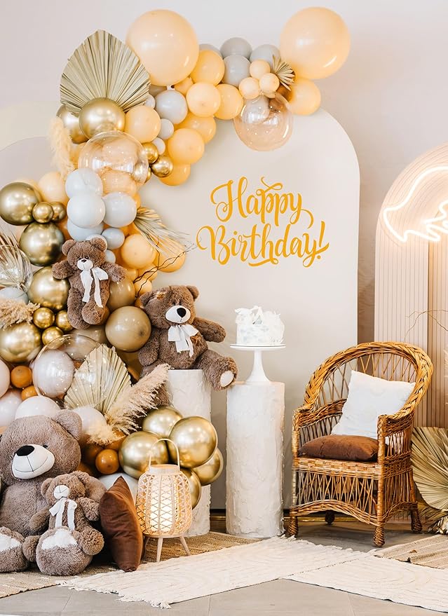 Minetom 7.2FT Metal Backdrop Stand with Wedding Arch Cover Spandex, Balloon Arch Backdrop Stand Square Frame for Birthday Party, Baby Shower, Graduation Ceremony Decoration, Beige