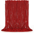 24PCS Bead Necklace, Red Bead Necklace Stuff Party Favors, 33" Christmas Necklaces Festival Parade Throw Accessories for Wedding Birthday Valentines Mardi Gras Xmas Celebrations Decorations