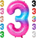 KatchOn, Rainbow 40 Inch 3 Balloon - Pink Blue | 3rd Birthday Decorations | Unicorn Party