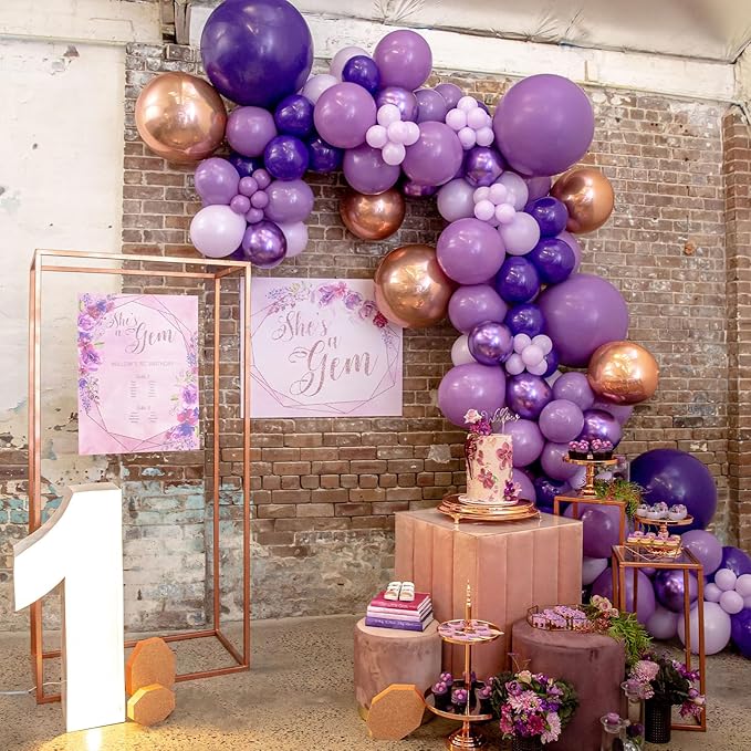 PartyWoo Dark Purple Balloons 140pcs Different Sizes of 18 12 10 5 Inch Royal Purple Latex Balloon Arch Kit for Birthday Baby Shower Graduation Anniversary Bachelorette Party Decorations Purple-Y16