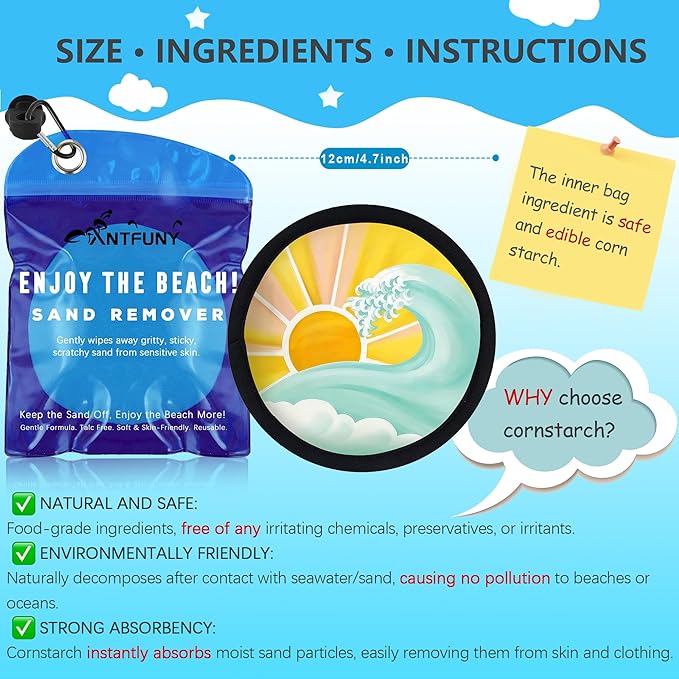 2 Pack Sand Remover Sun Cleaner Eraser for Family Women Beach Trip Essential Summer Vacation Must Have Travel Accessories Lake Day Necessities Cruise Ship Stuff Thing Need Gear Gift Supplies Item