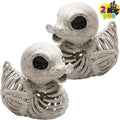 JOYIN 2 PCS 4.5” Duck Skeleton Plastic Bones Halloween Decorations for Spooky Animal Courtyard Halloween Graveyard Decor, Indoor Outdoor Prop Party Trick or Treat Decor