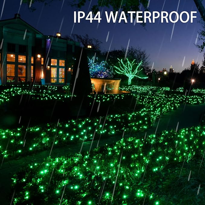 Dazzle Bright Fairy Lights Battery Operated, 4 Pack Total 80FT 240LED Silver Wire Waterproof String Lights, St. Patrick's Day Christmas Decorations for Indoor Outdoor Bedroom Yard Decor, Green