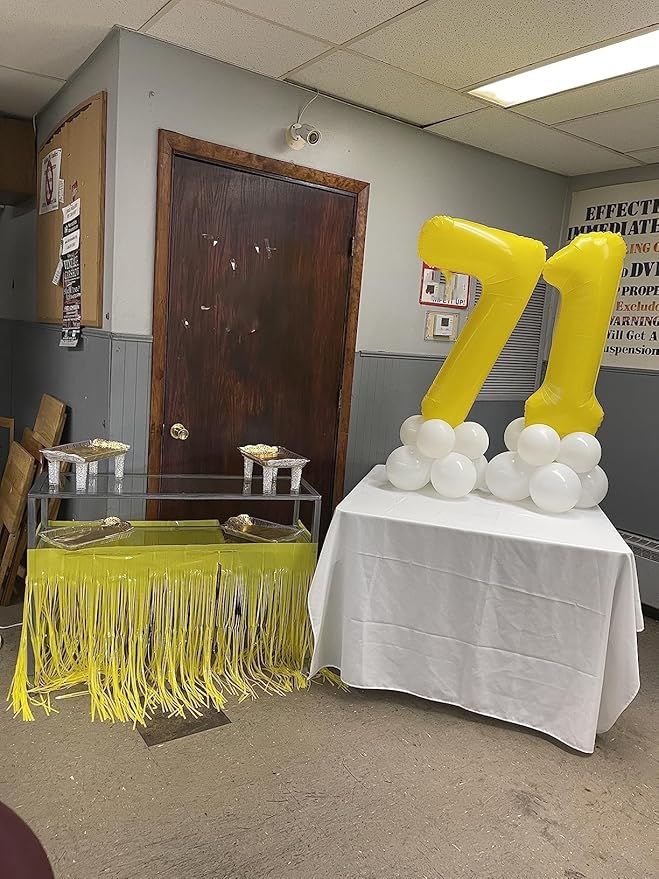 40 Inch Number 7 Balloon, Yellow Seven Birthday Decor, 7 17 27 70 Year Old Balloon Number for Engagement, Wedding, Graduations