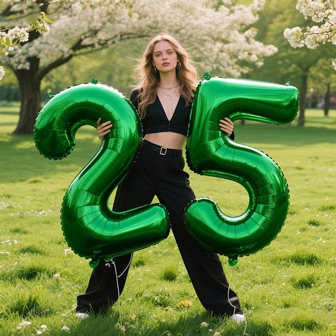 40 Inch Green Number 50 Digital Balloon,Jumbo Mylar Foil Helium Balloon for 50 Balloons for Birthday Party,Wedding Anniversary Party Decorations