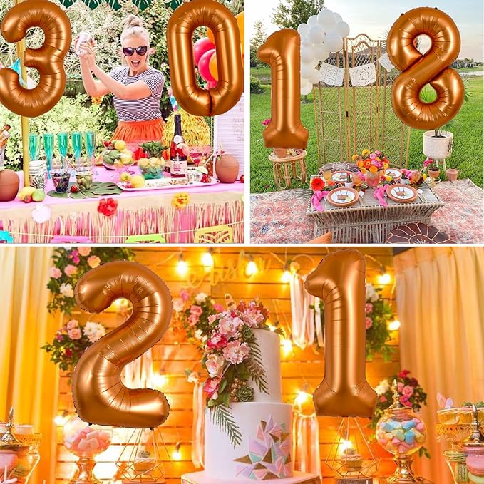 TONIFUL 40 Inch Orange Large Numbers Balloon 0-9 Birthday Party Decorations,Big Number 5 Foil Balloon Digital 5 for Birthday Party,Wedding, Bridal Shower,Engagement,Graduations,Anniversary,Baby Shower