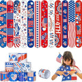 48 pcs 4th of July Slap Bracelets Toys, 4th of July Party Favors Supplies Patriotic Accessories Decorations