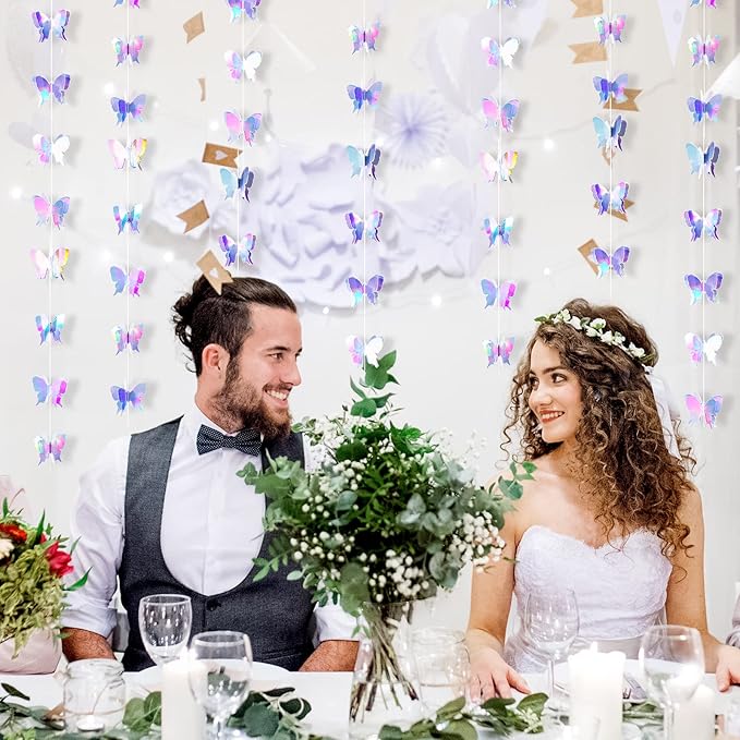 Zonon 20 Pieces 3D Butterfly Hanging Garlands Decoration Butterfly Paper Party Streamers Backdrop for Wedding Birthday Fairly Baby Shower Holiday Party Decorations (2.8 x 2.4 Inches)