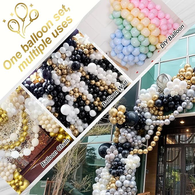 Gold Quick Link Balloons, 60PCS Linking for Balloon Wall Arch Chains, 6inch Linkable for Wedding Birthday Baby Shower Engagement Graduation Party Decorations