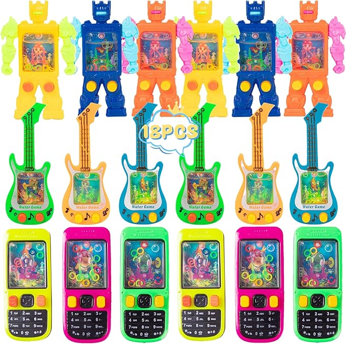 24Pcs Handheld Water Game Mixed Design,Colorful Water Ring Toss Handheld Toys,Party Favors,Pocket Games for Kids,Goodie Bags Stuffers, School Classroom Rewards，Birthday Return Gifts,Bulk Toys Prizes