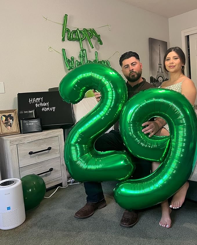 25 Balloon Number, Green Number 25th Birthday Balloons 40 Inch, 25 or 52 Years Old Green Birthday Decorations for Men Women, 25th Anniversary Decorations