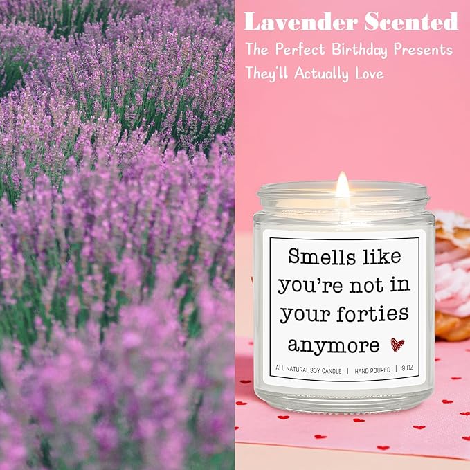 50th Birthday Gifts for Her Him, 50th Birthday Decorations Gifts for Women Men, 50 Year Old Birthdays, Lavender Scented Candle, 7oz