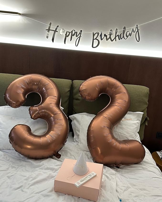40 Inch Coffee Brown Number 6 Balloon, Giant 6 Number Balloons for 6th Birthday Decorations, Party Supplies for Baby Boy Girl, Coffee Brown Party Decor