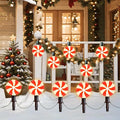 Ultimate Unicorn Christmas Lollipop Pathway Lights for Garden Christmas Decoration Red, 10 LED Peppermint String Lights with Stakes for Outdoor Sidewalk Pathway Rooftop Lawn Garden