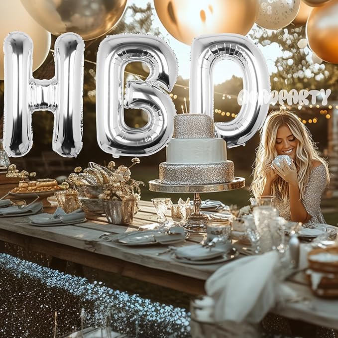 Letter Balloons 40Inch Large Giant big Foil Mylar Silver Balloons F for Birthday Party Decorations