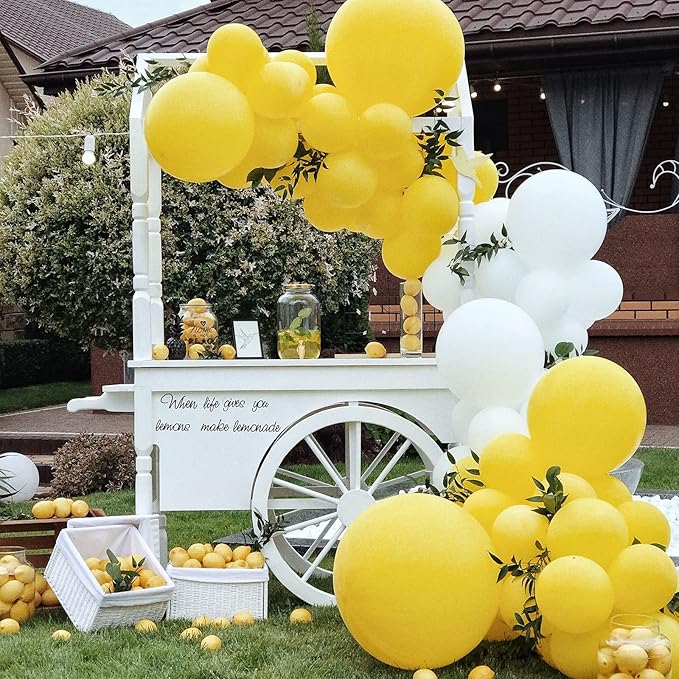 130pcs Yellow Balloons Different Sizes 18" 12" 10" 5" Party Latex Balloons for Boys Girls Birthday Baby Shower Gender Reveal Wedding Sunflower Party Decorations