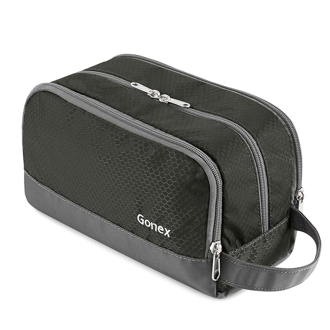 Gonex Travel Toiletry Bag Nylon, Shaving Bag Toiletry Organizer Gray
