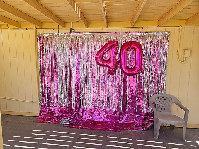 40 Inch Hot Pink Number 7 Balloon, Giant 7 Number Balloons for 7th Birthday Decorations, Party Supplies for Baby Boy Girl, Hot Pink Party Decor