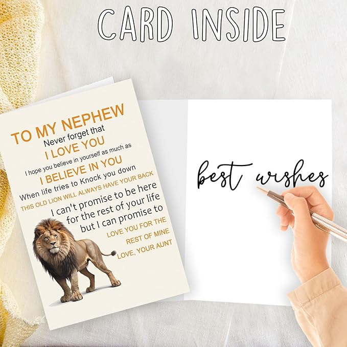 OJsensai Cute Birthday Card for Nephew, Best Gifts from Auntie, Happy Birthday for Nephew from Aunt