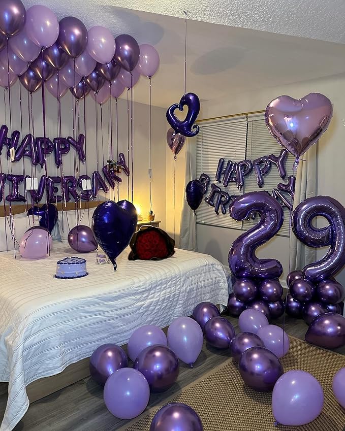 Purple Number 17 Balloon 40 inch, 17 Number Balloons, 17th Purple Birthday Decorations, 17 Year Old Girls Boys Party Supplies