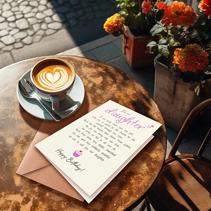 Cute Birthday Cards from Mom and Dad to Daughter, Sweet Poems from Proud Parents to Their Adult Daughters, You Are Our Daughter, (Cherished Forever) with Envelope