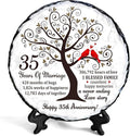 Coral Couple Slate Plate- 35th Wedding Gifts for Parents Couple - 35th Anniversary Wedding Gift Ideas - 35 Years of Marriage Decoration, Plaque, Keepsake