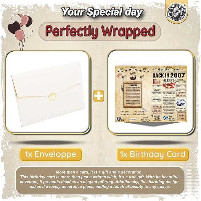 75th Birthday Cards for Men & Women - Back In 1951 Newspaper (Bday Card + Envelope) Large HAPPY BIRTHDAY Decorations for Her Him Vintage Funny card for Wife Husband & Grandparents 75 years