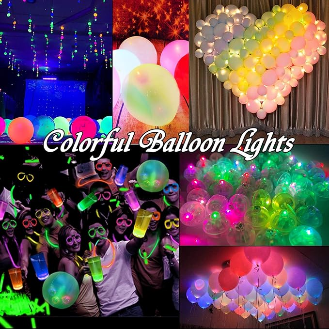 100pcs LED Orange Balloon Light Mini Tiny Led Lights, Small Round Led Ball Lamp for Paper Lantern Balloon Indoor Outdoor Party Event Fun Birthday Party Wedding Decoration Supplies