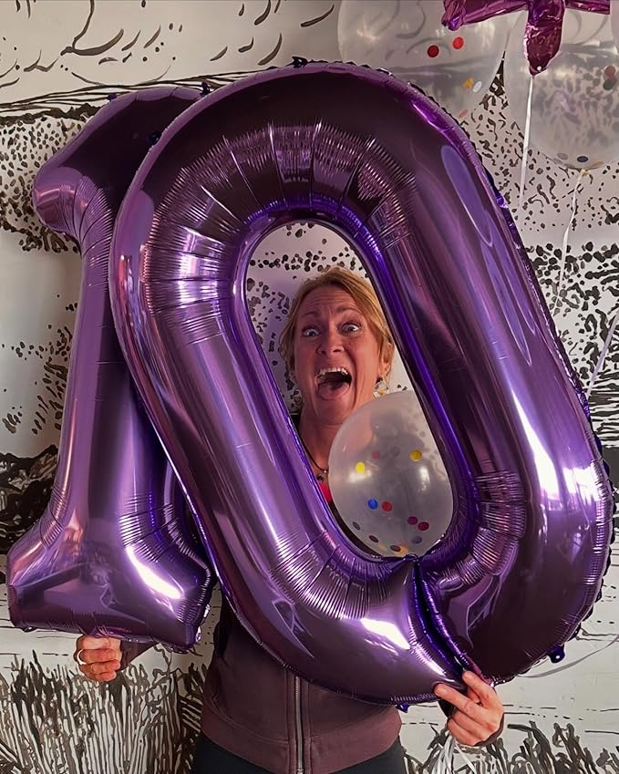 40 Inch Purple Number 3 Balloon, Giant 3 Number Balloons for 3rd Birthday Decorations, Party Supplies for Baby Boy Girl, Purple Party Decor