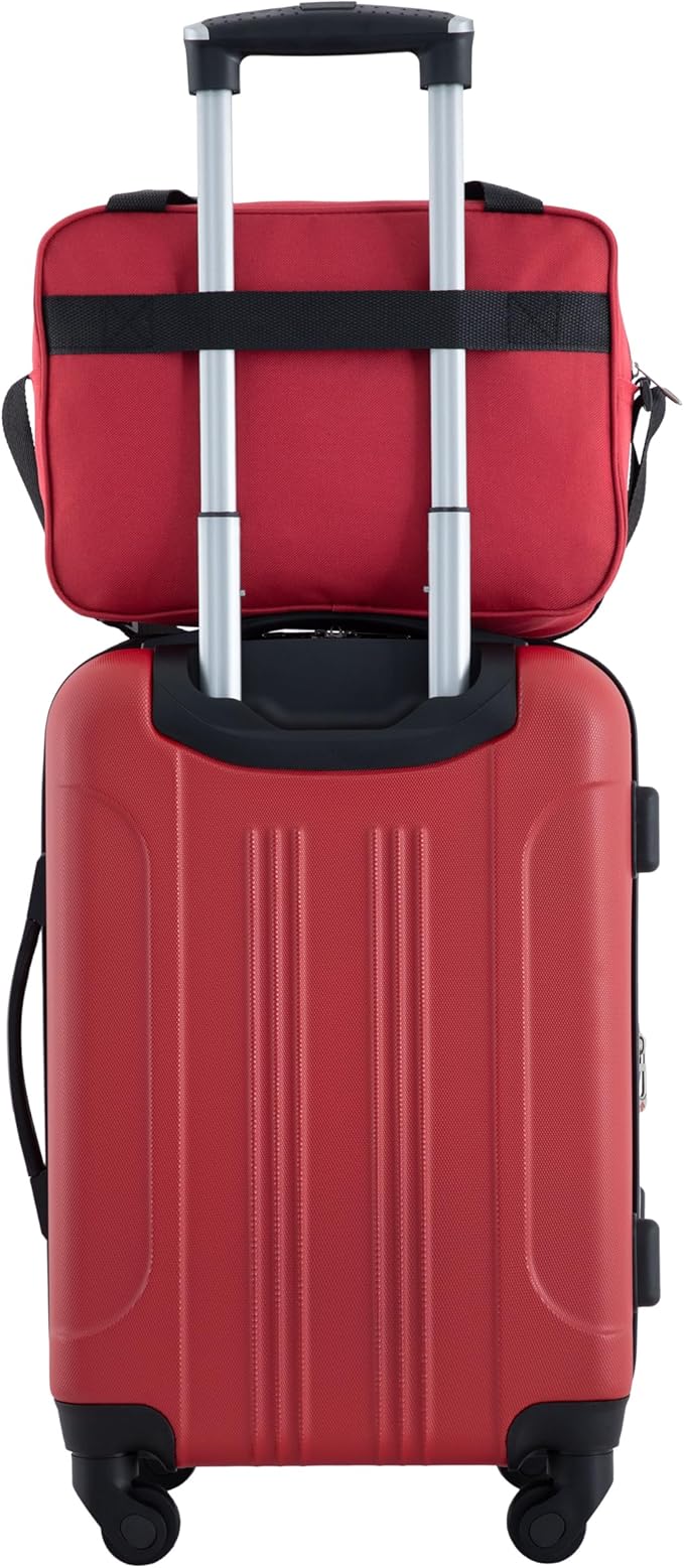 Travelers Club Chicago Hardside Expandable Spinner Luggage, Red, 3 Piece Set